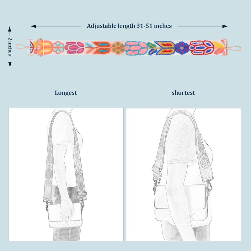chushui Store Knit Purse Strap,Replacement Crossbody Wide Adjustable Shoulder Strap for Bag Handbag - Image 2